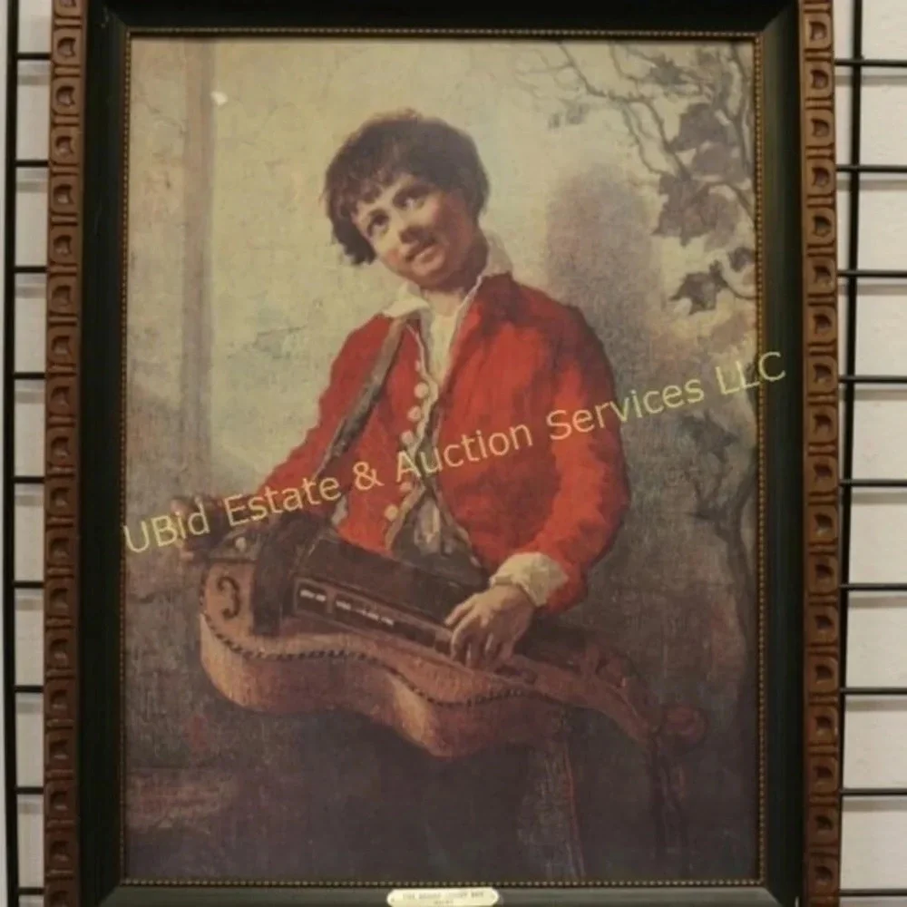THE HURDY GURDY BOY  Vintage Print BY W.HUNT